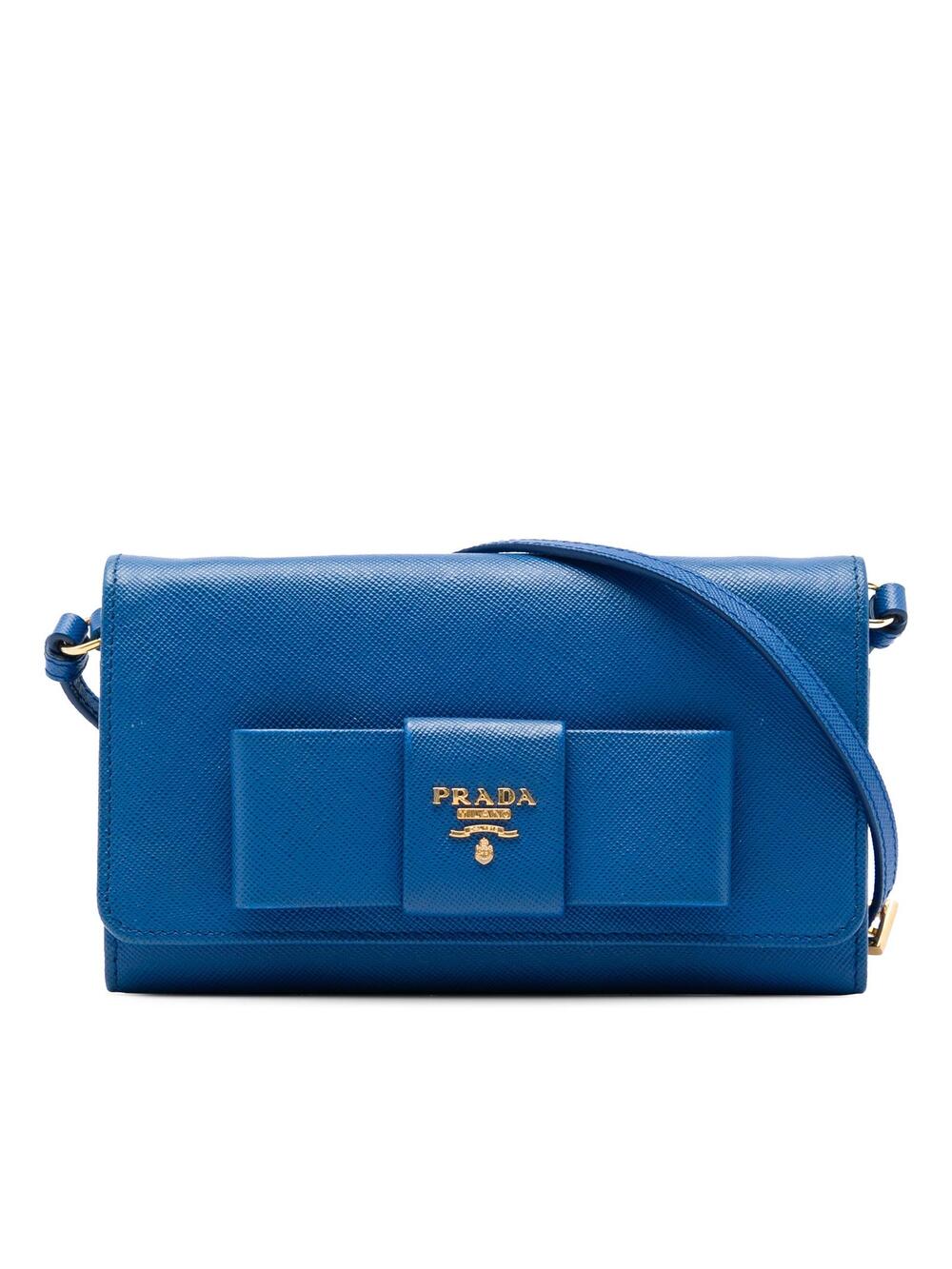 Prada Saffiano Lux Bow Wallet On Strap #359893P64B